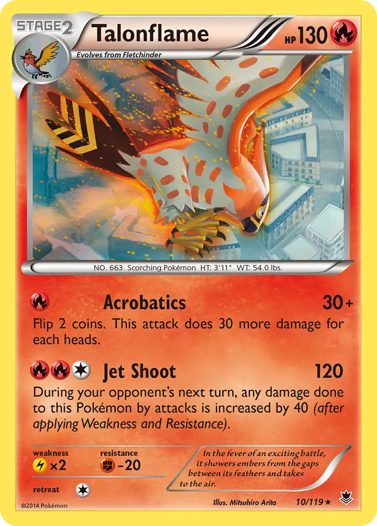Talonflame — Phantom Forces 10 Pokémon card