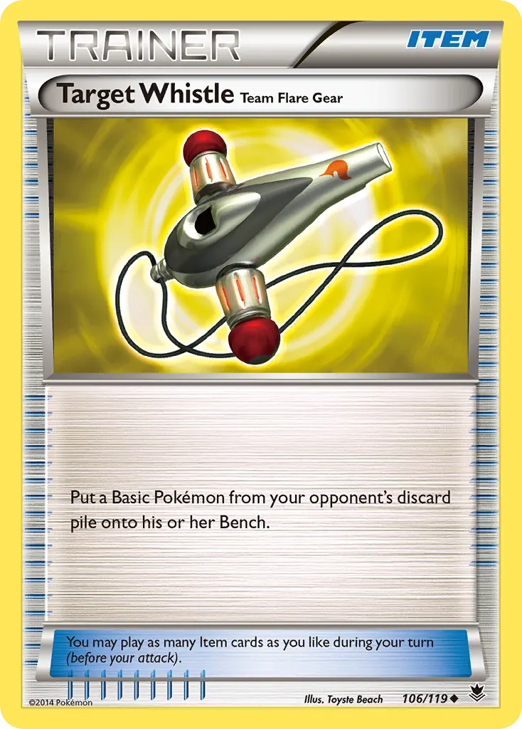 Target Whistle Team Flare Gear — Phantom Forces 106 Pokémon card