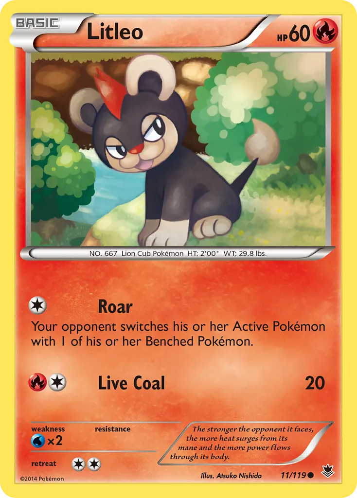 Litleo — Phantom Forces 11 Pokémon card