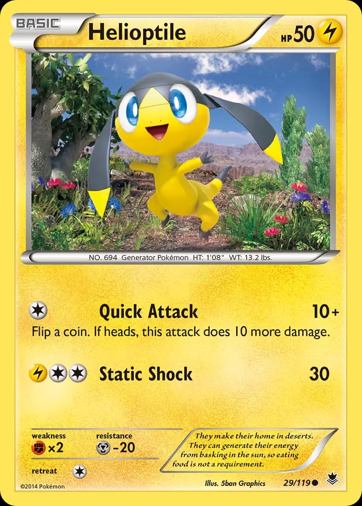 Helioptile — Phantom Forces 29 Pokémon card