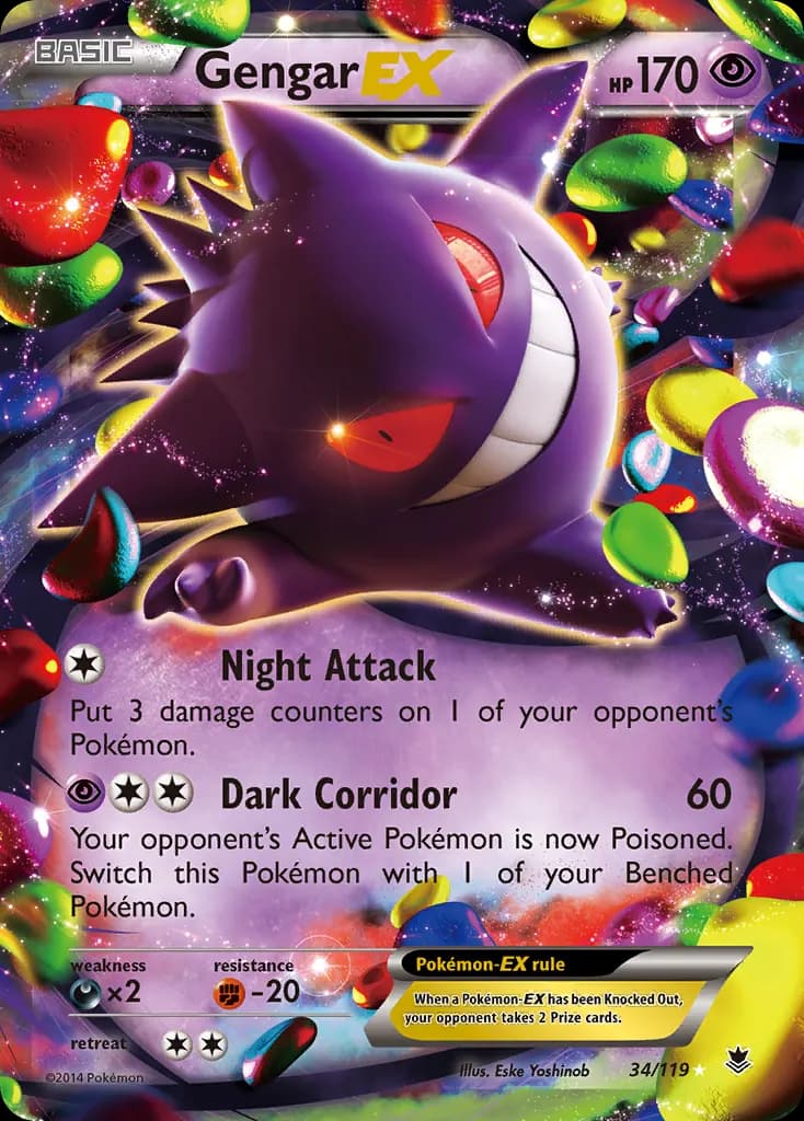 Gengar-EX — Phantom Forces 34 Pokémon card