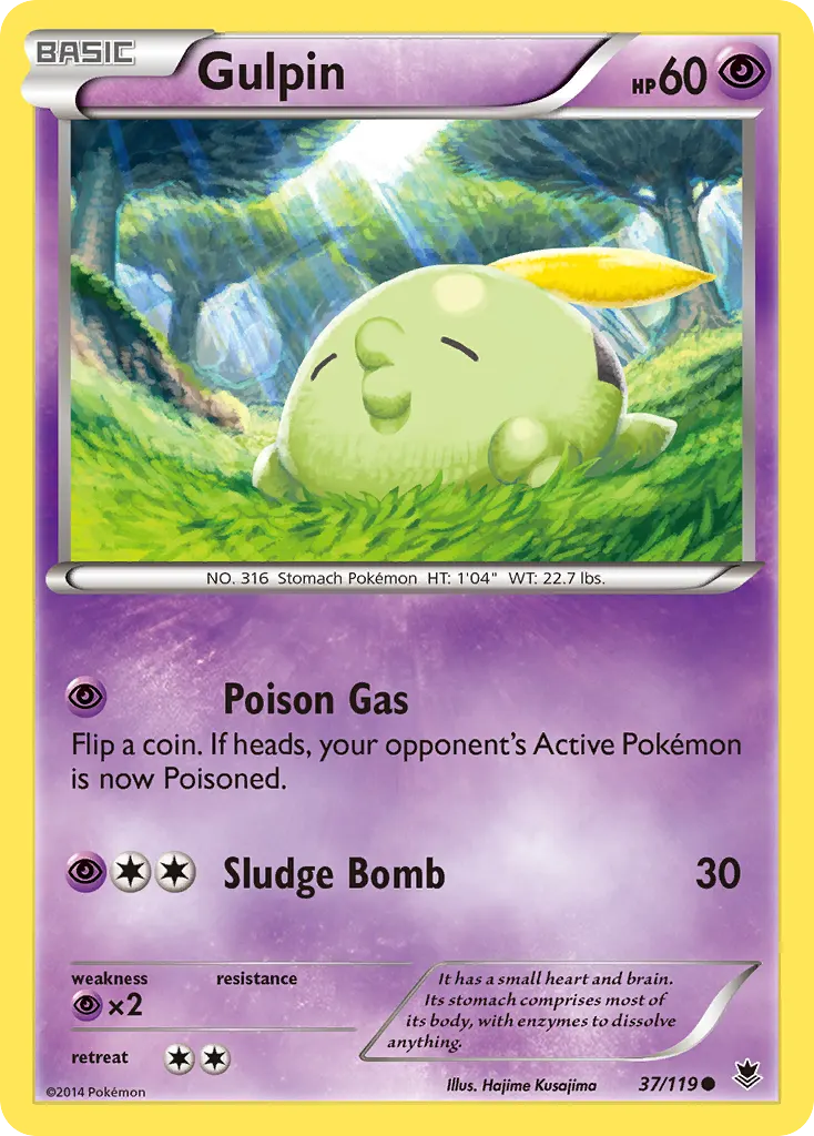 Gulpin — Phantom Forces 37 Pokémon card