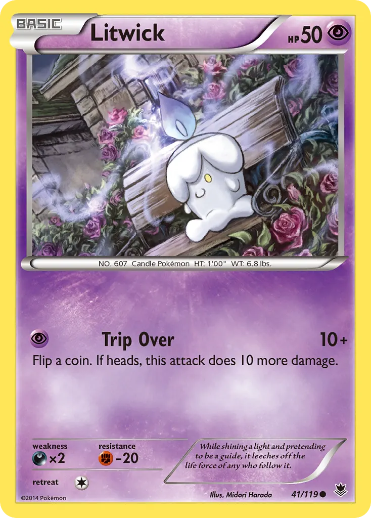 Litwick — Phantom Forces 41 Pokémon card