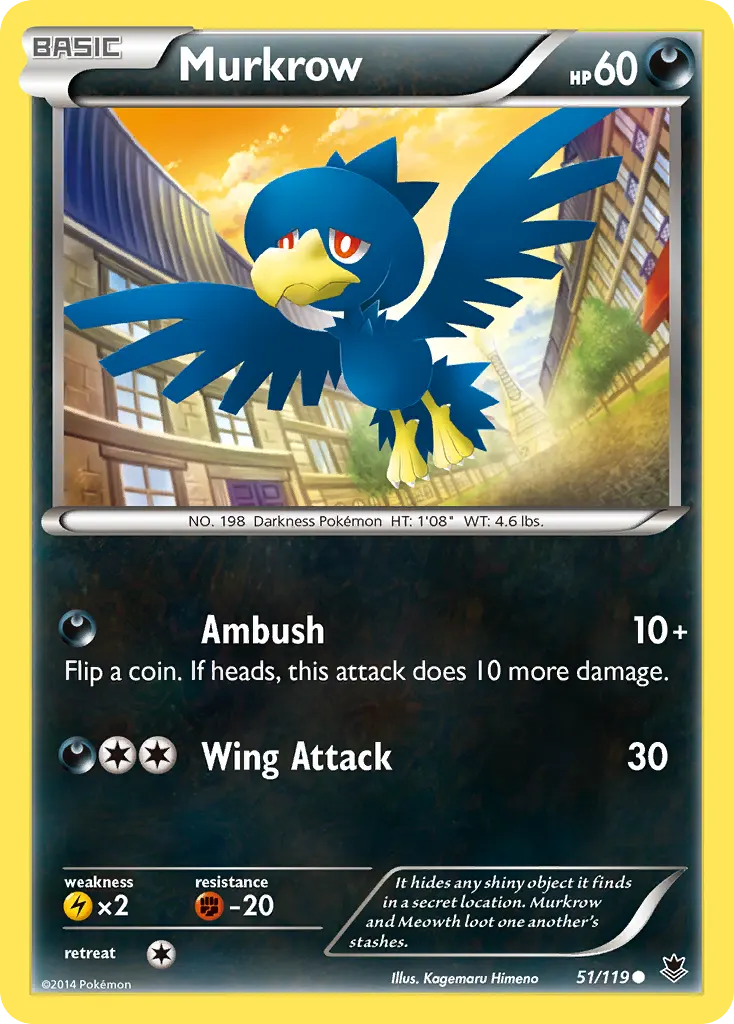 Murkrow — Phantom Forces 51 Pokémon card