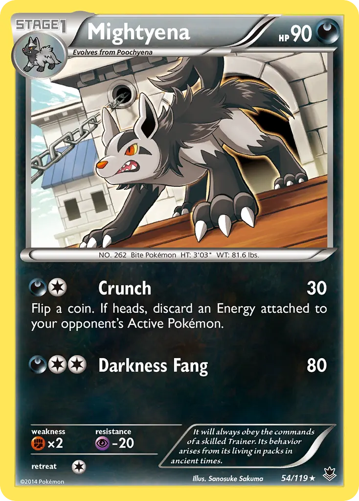 Mightyena — Phantom Forces 54 Pokémon card