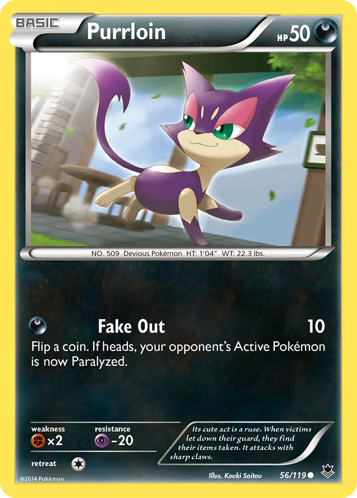 Purrloin — Phantom Forces 56 Pokémon card