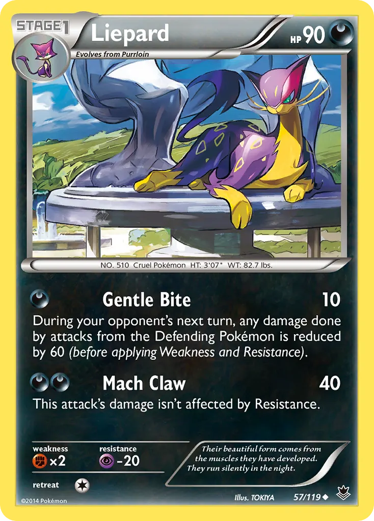 Liepard — Phantom Forces 57 Pokémon card