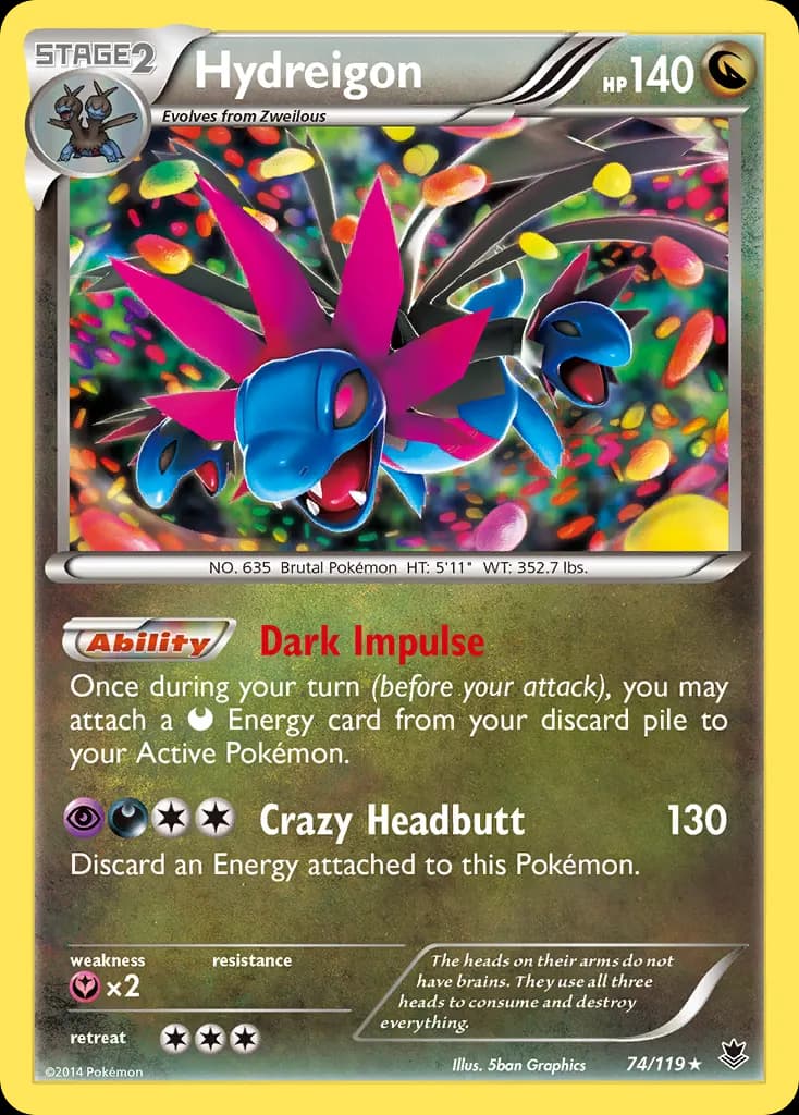Hydreigon — Phantom Forces 74 Pokémon card