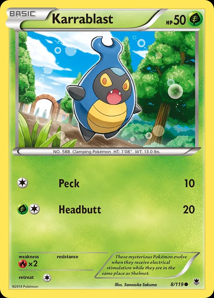 Karrablast — Phantom Forces 8 Pokémon card