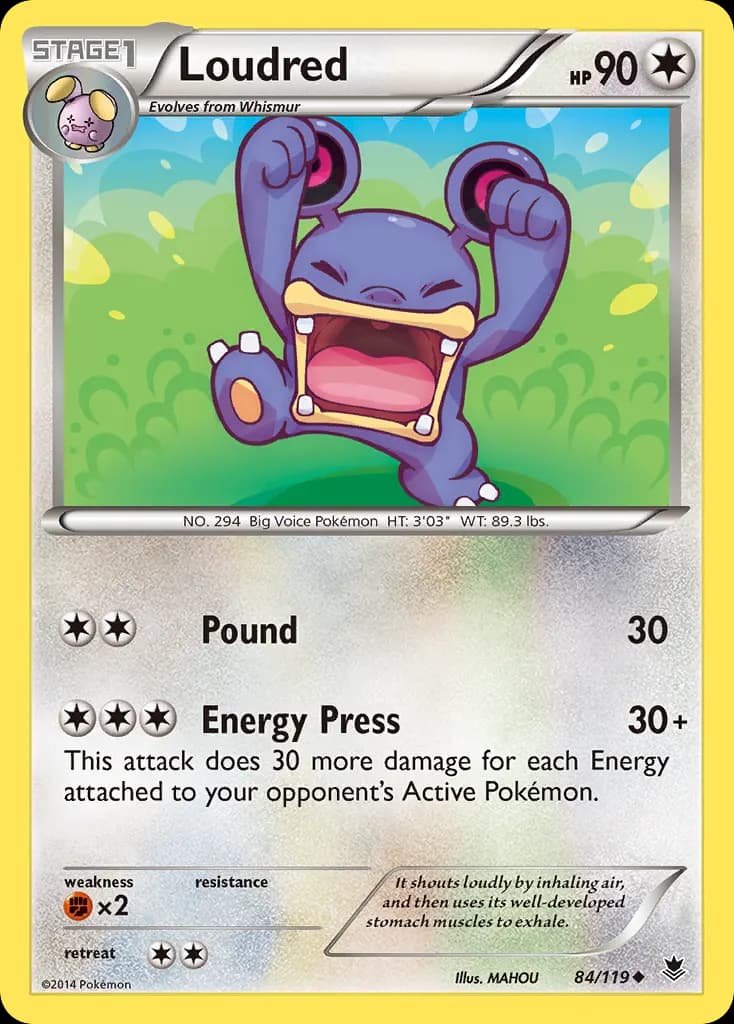Loudred — Phantom Forces 84 Pokémon card