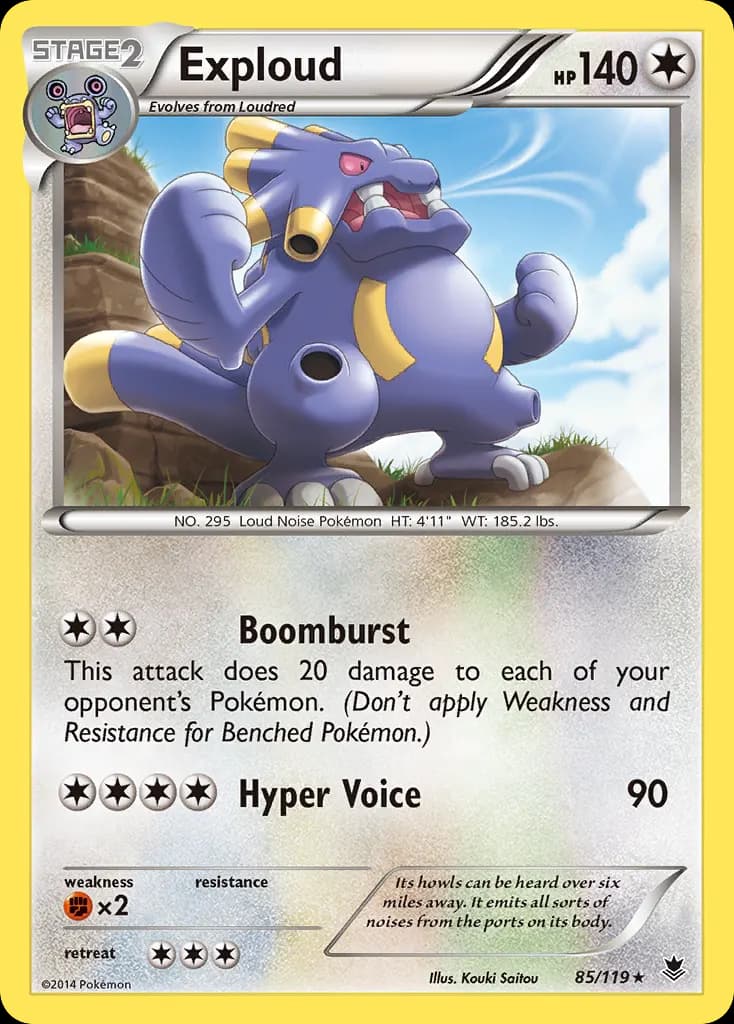 Exploud — Phantom Forces 85 Pokémon card