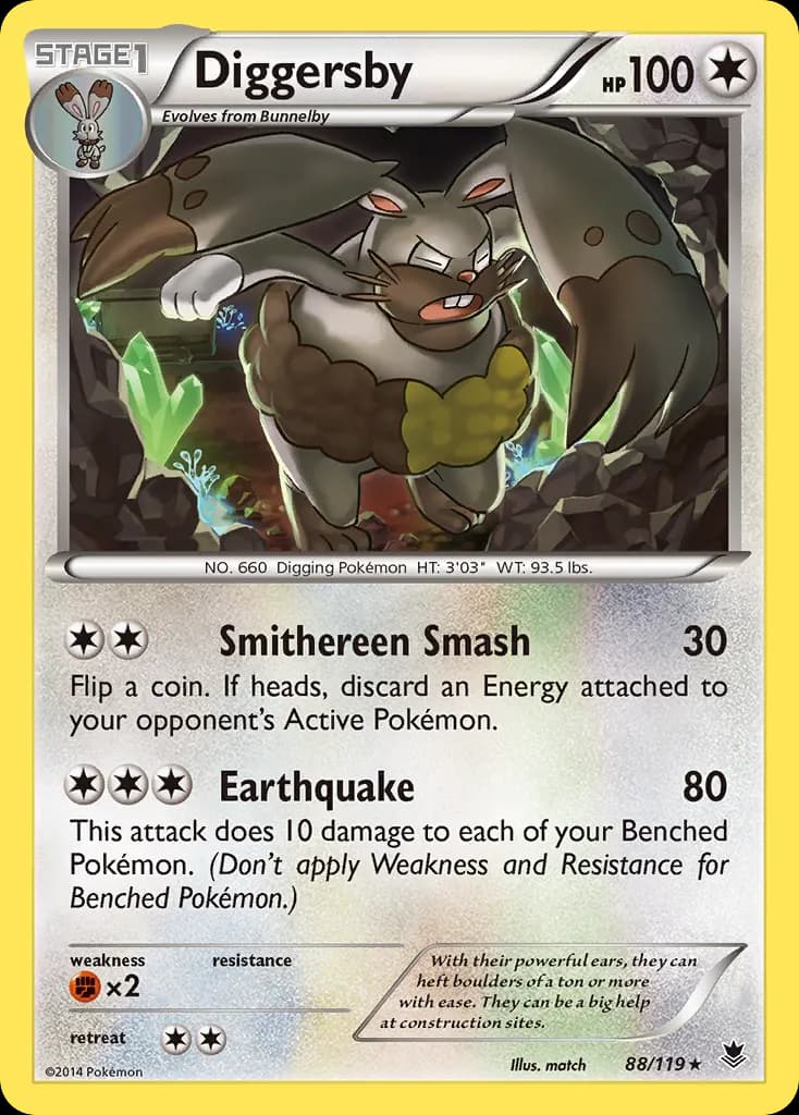 Diggersby — Phantom Forces 88 Pokémon card