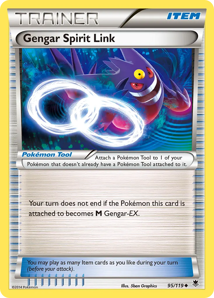 Gengar Spirit Link — Phantom Forces 95 Pokémon card