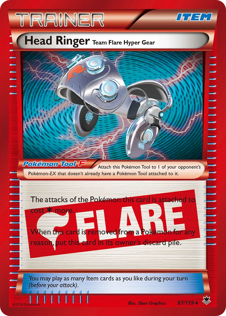 Head Ringer Team Flare Hyper Gear — Phantom Forces 97 Pokémon card