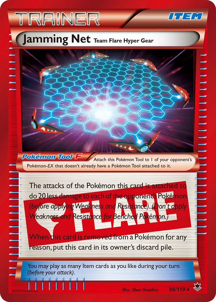 Jamming Net Team Flare Hyper Gear — Phantom Forces 98 Pokémon card
