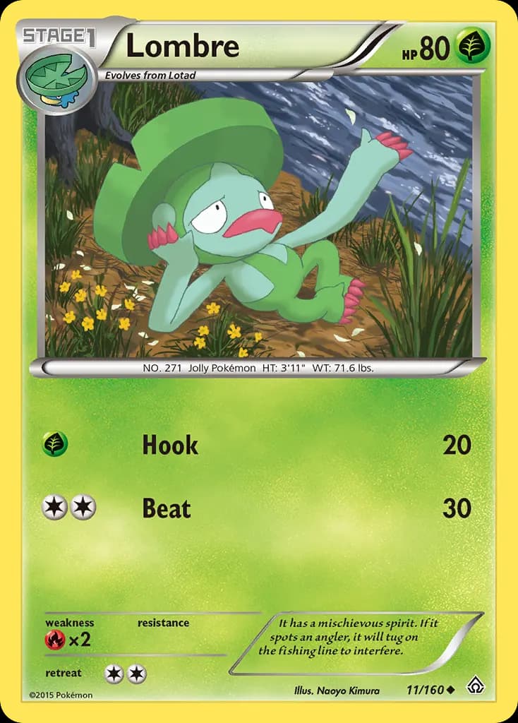 Lombre — Primal Clash 11 Pokémon card