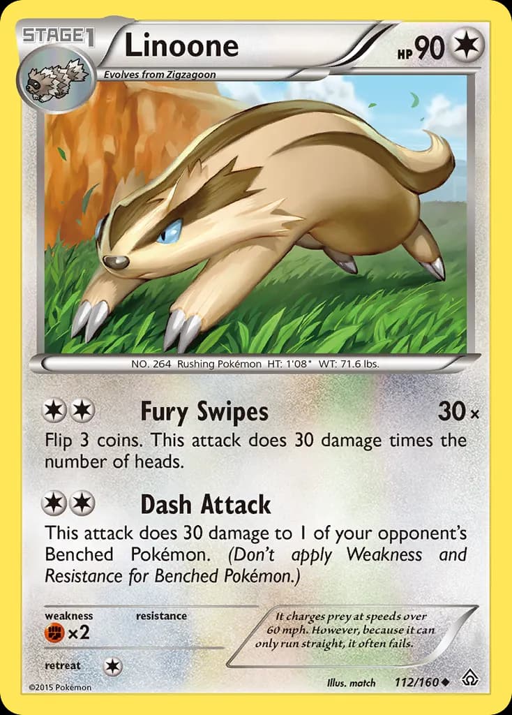 Linoone — Primal Clash 112 Pokémon card
