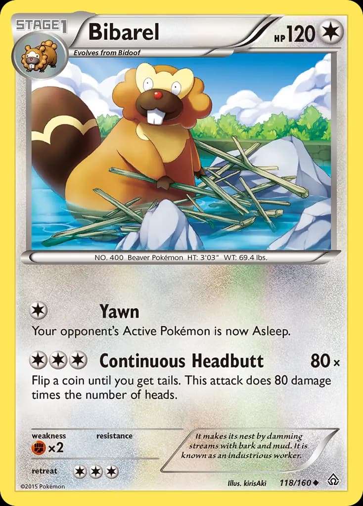 Bibarel — Primal Clash 118 Pokémon card