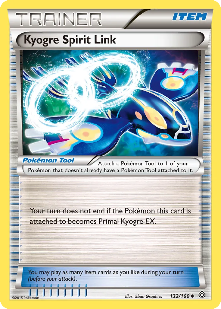 Kyogre Spirit Link — Primal Clash 132 Pokémon card