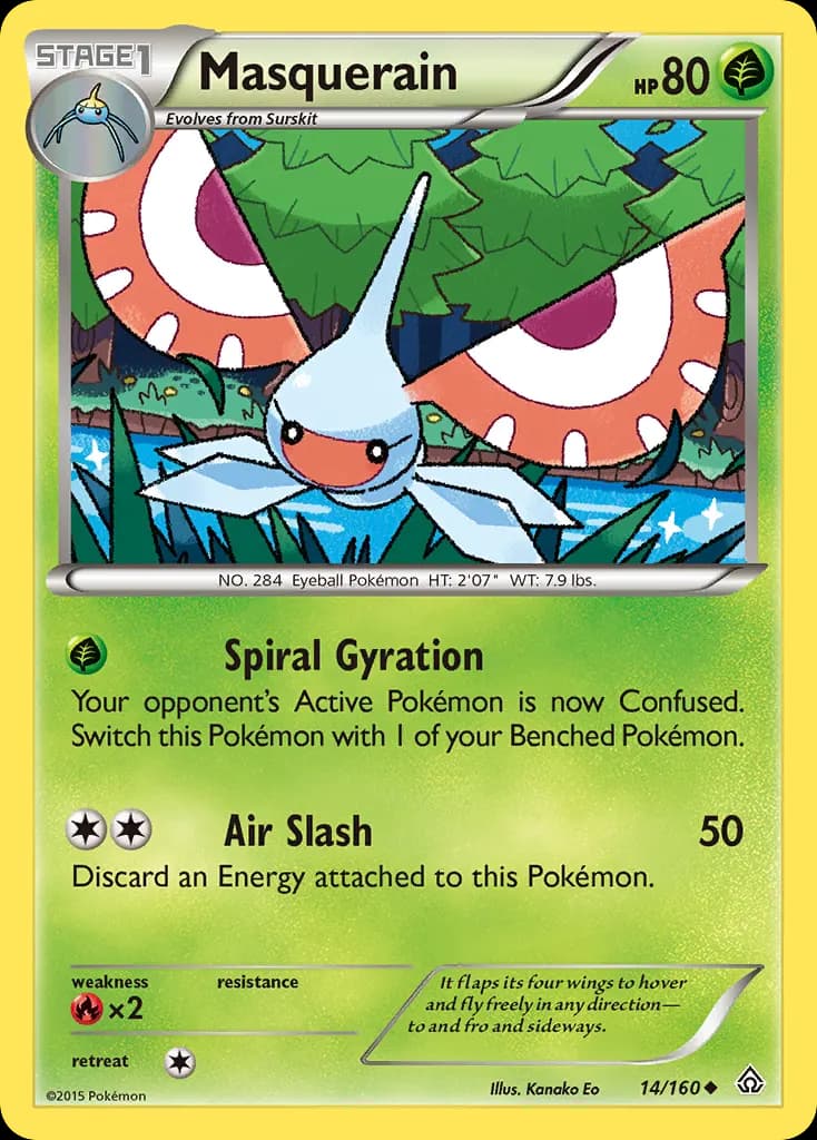 Masquerain — Primal Clash 14 Pokémon card
