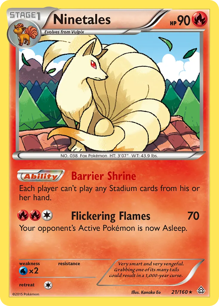 Ninetales — Primal Clash 21 Pokémon card