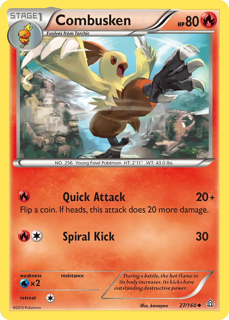 Combusken — Primal Clash 27 Pokémon card