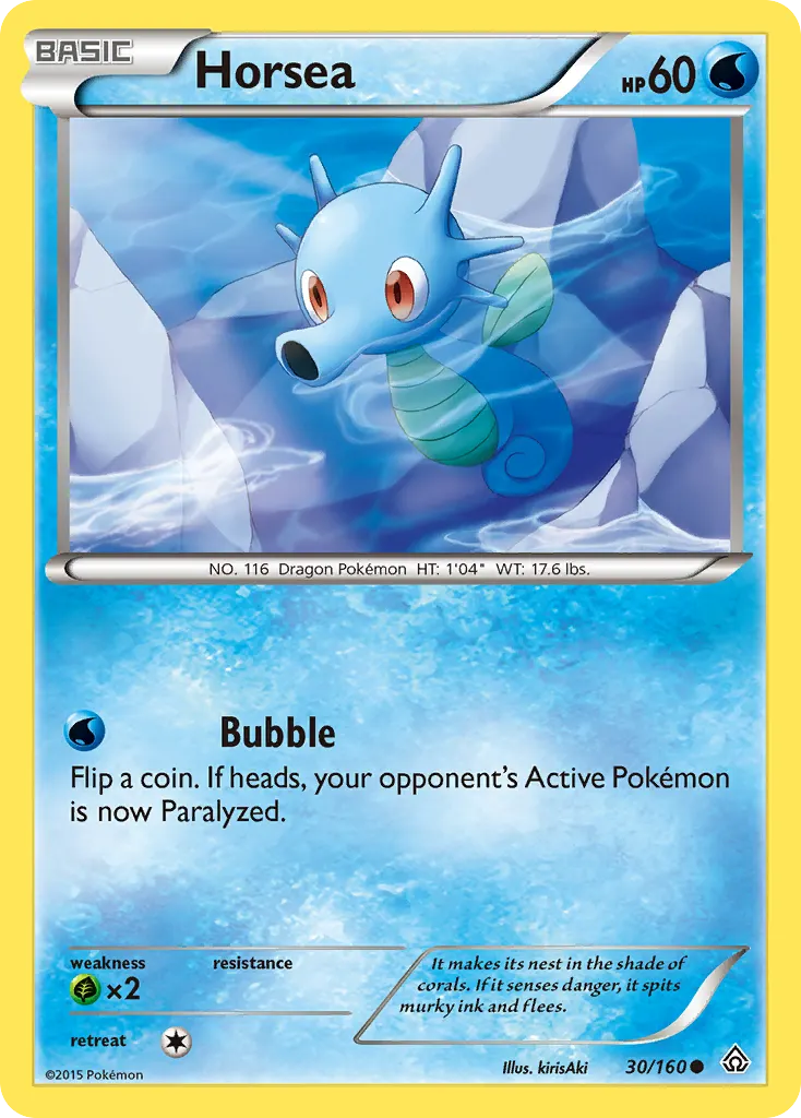 Horsea — Primal Clash 30 Pokémon card