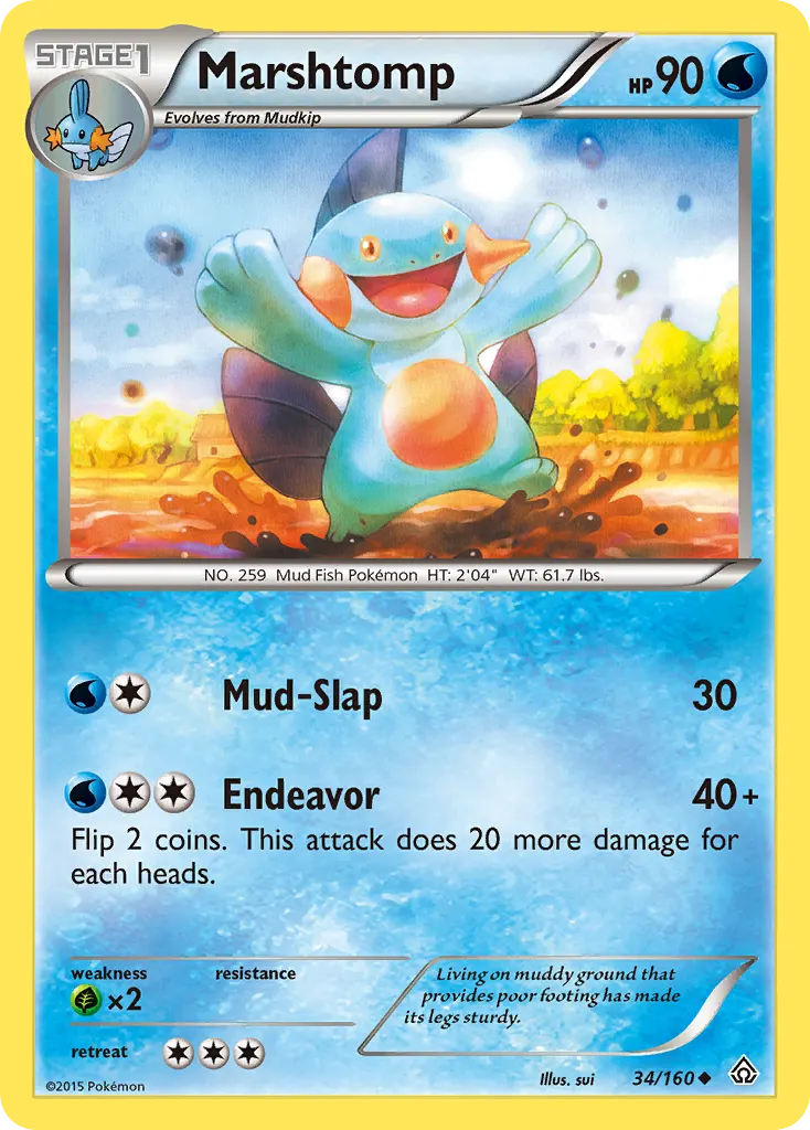 Marshtomp — Primal Clash 34 Pokémon card