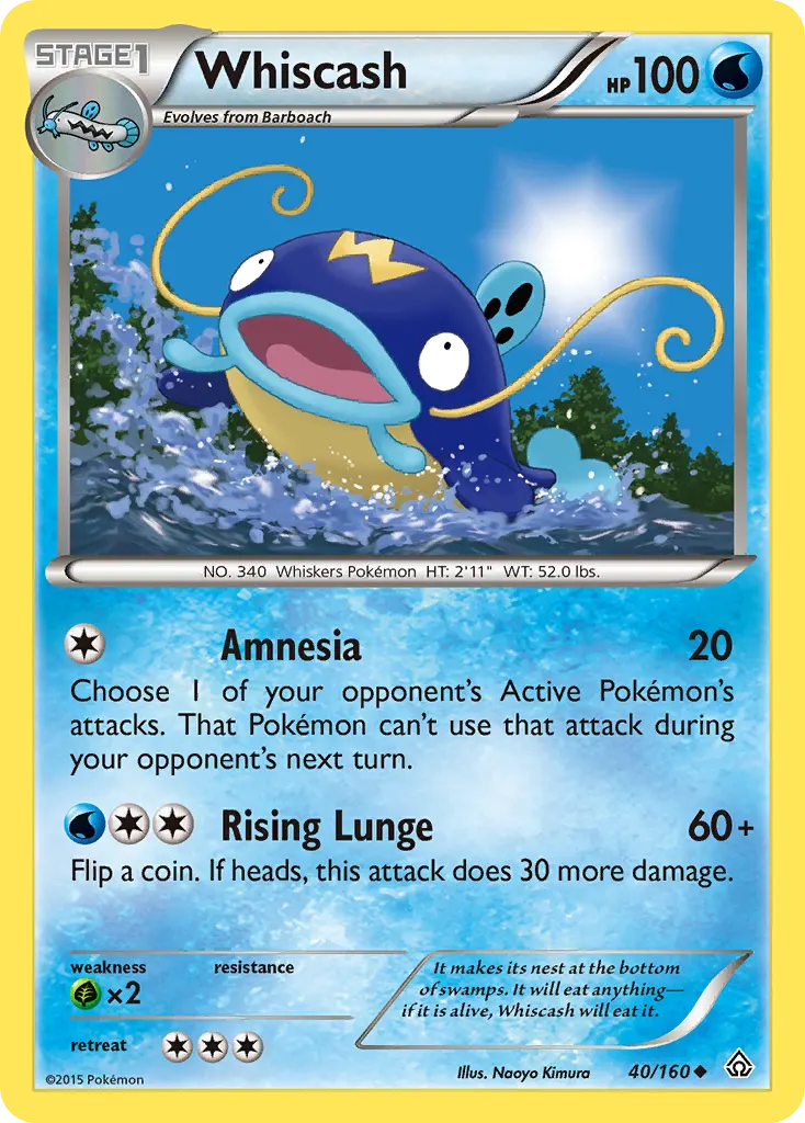 Whiscash — Primal Clash 40 Pokémon card