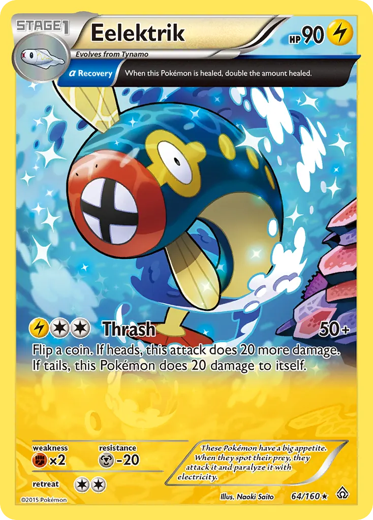 Eelektrik — Primal Clash 64 Pokémon card