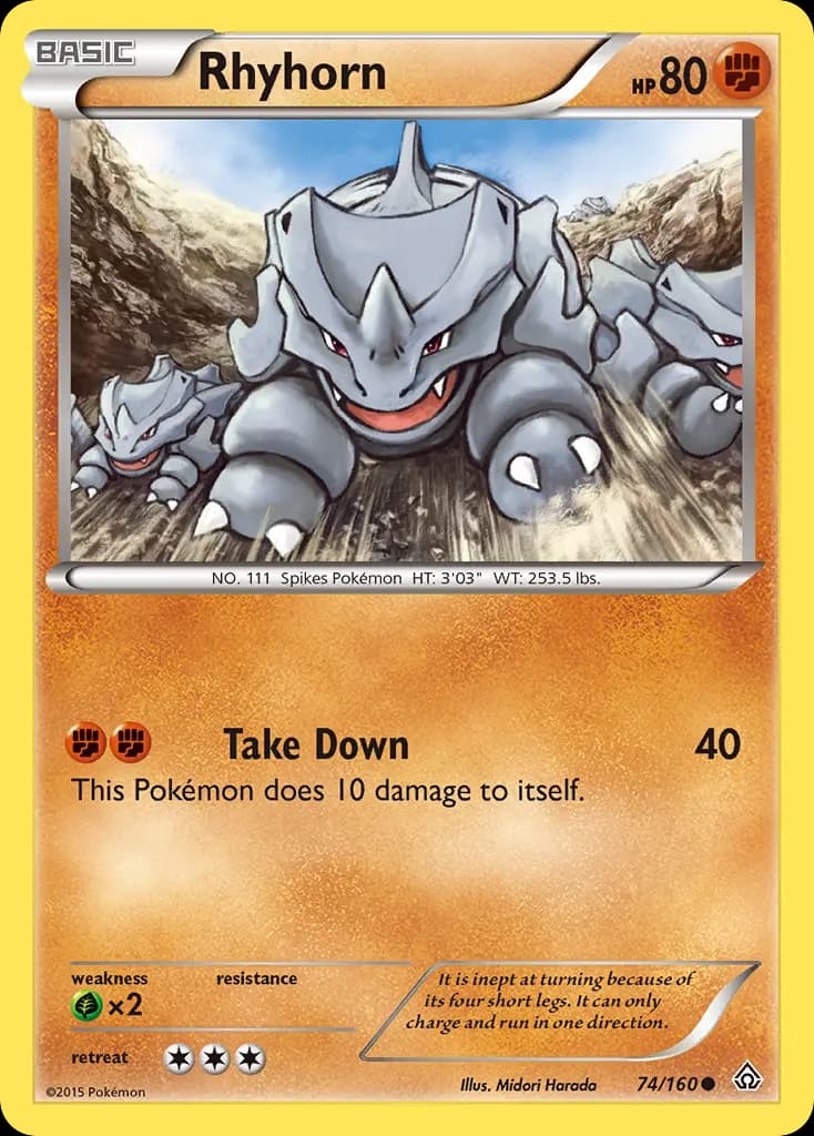 Rhyhorn — Primal Clash 74 Pokémon card