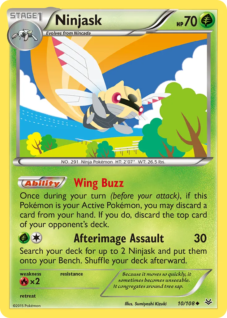Ninjask — Roaring Skies 10 Pokémon card