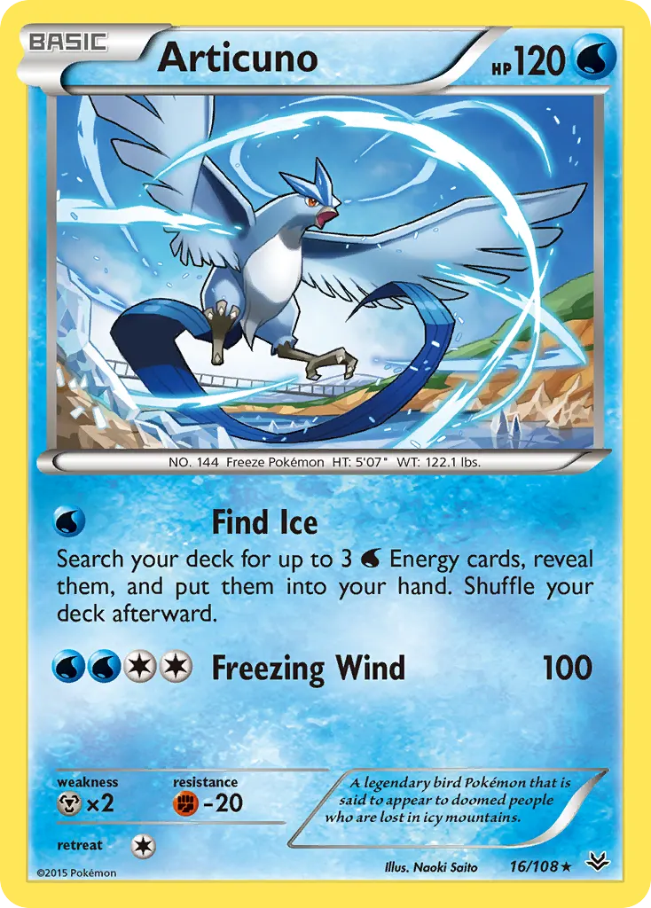 Articuno — Roaring Skies 16 Pokémon card
