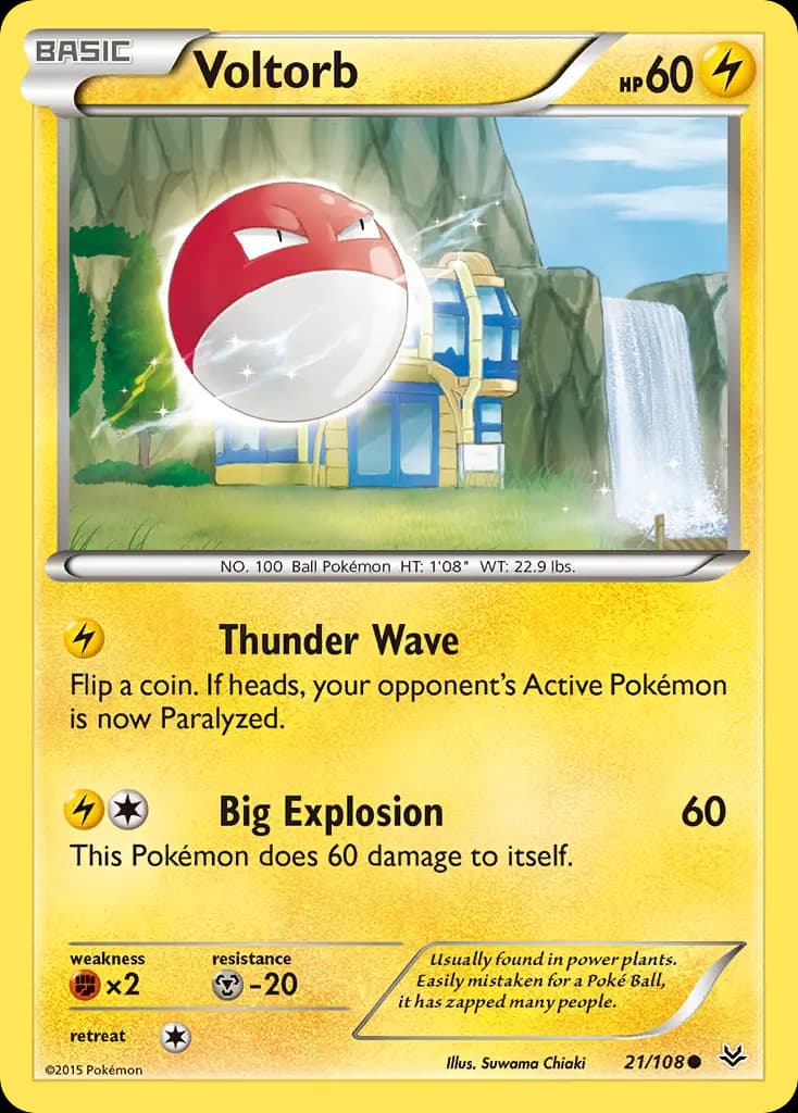 Voltorb — Roaring Skies 21 Pokémon card