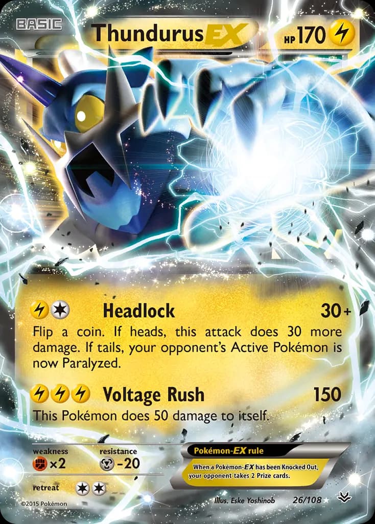 Thundurus-EX — Roaring Skies 26 Pokémon card