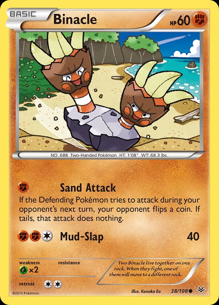 Binacle — Roaring Skies 38 Pokémon card