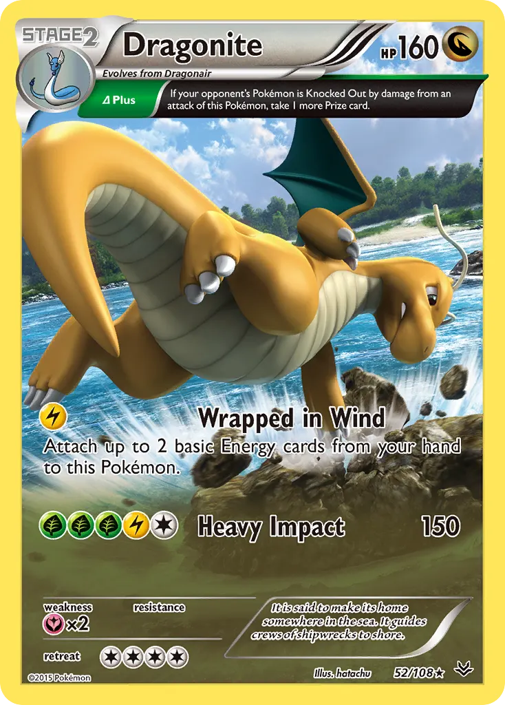 Dragonite — Roaring Skies 52 Pokémon card