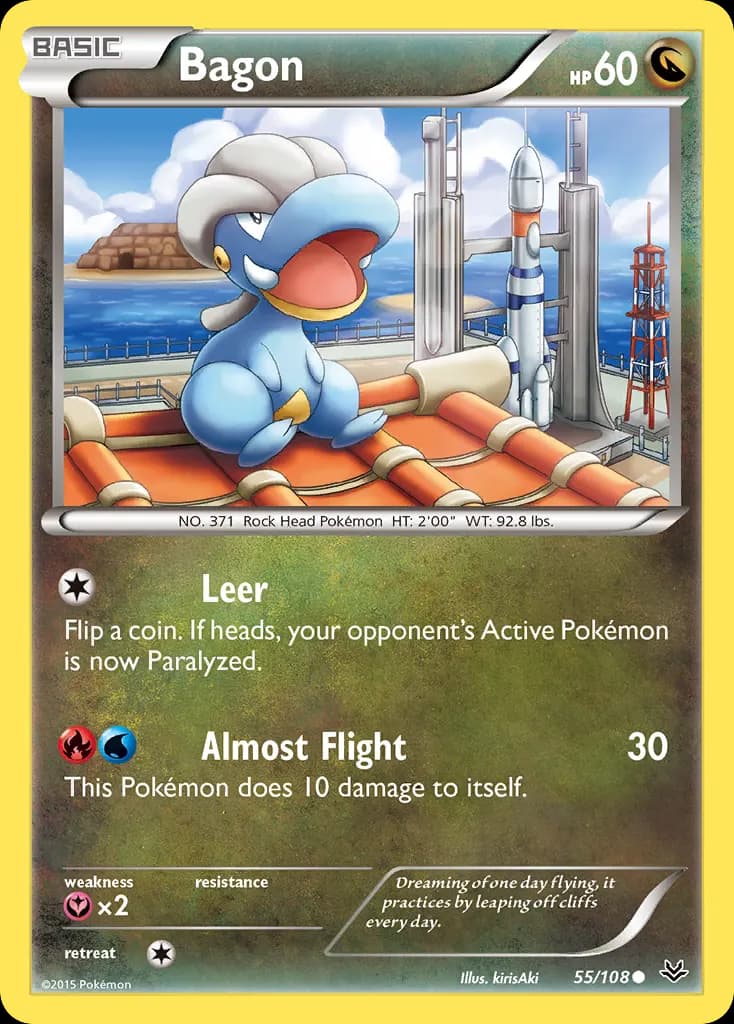 Bagon — Roaring Skies 55 Pokémon card