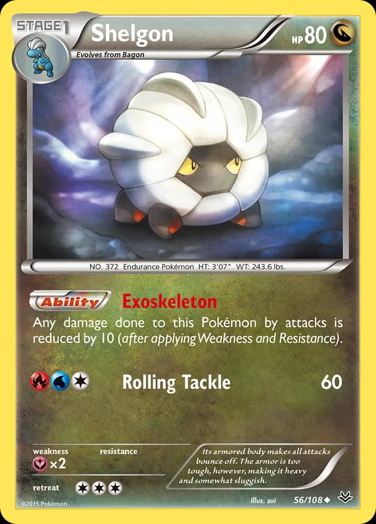 Shelgon — Roaring Skies 56 Pokémon card
