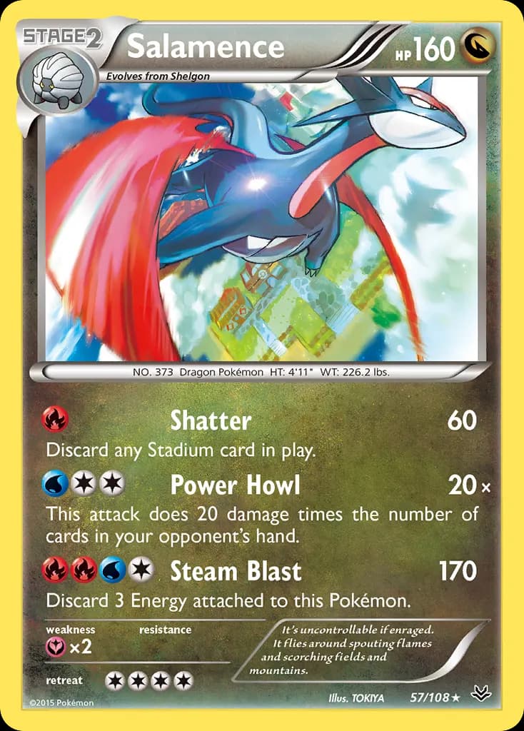 Salamence — Roaring Skies 57 Pokémon card