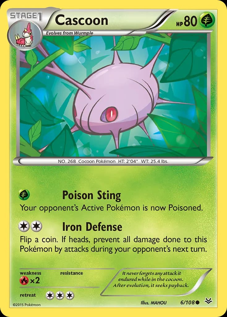Cascoon — Roaring Skies 6 Pokémon card