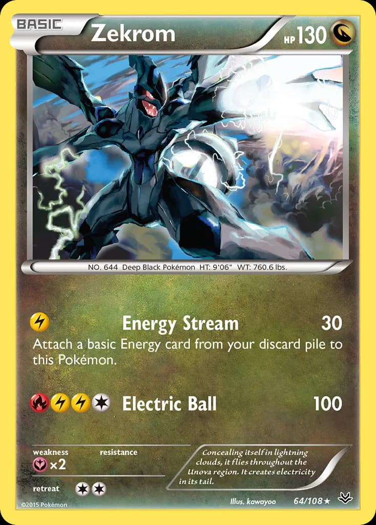Zekrom — Roaring Skies 64 Pokémon card