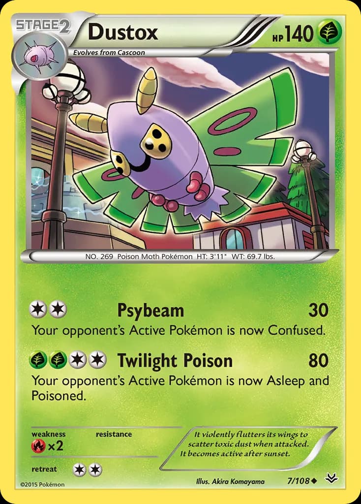 Dustox — Roaring Skies 7 Pokémon card