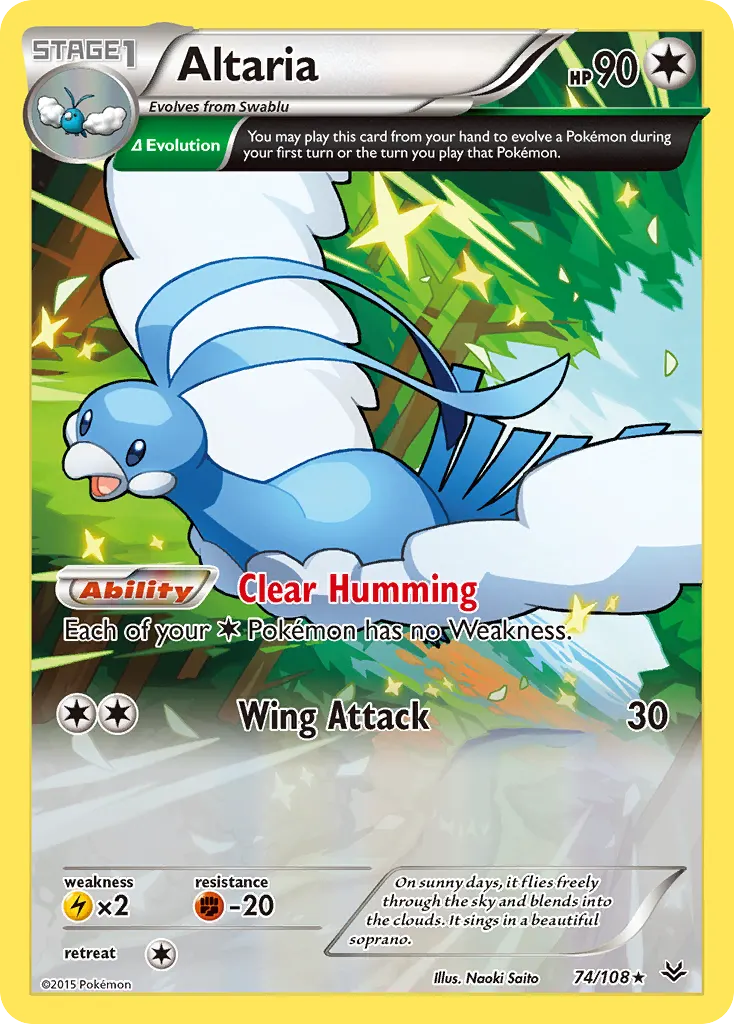 Altaria — Roaring Skies 74 Pokémon card
