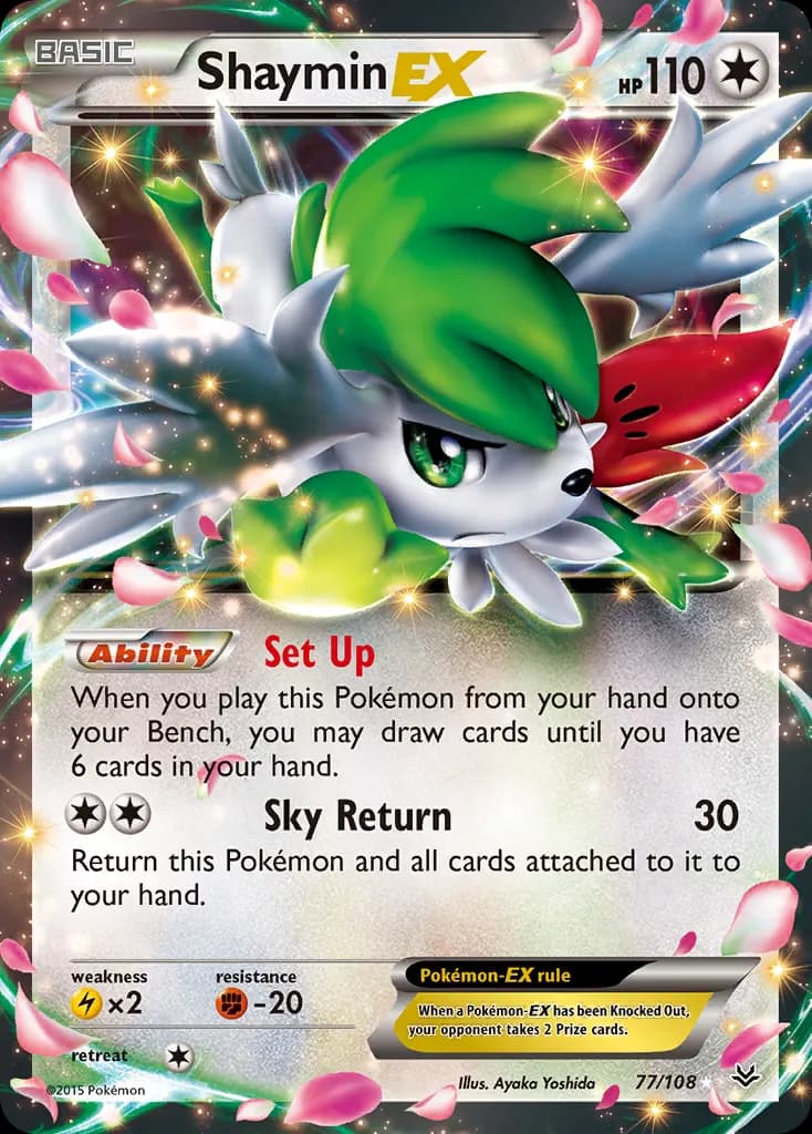 Shaymin-EX — Roaring Skies 77 Pokémon card