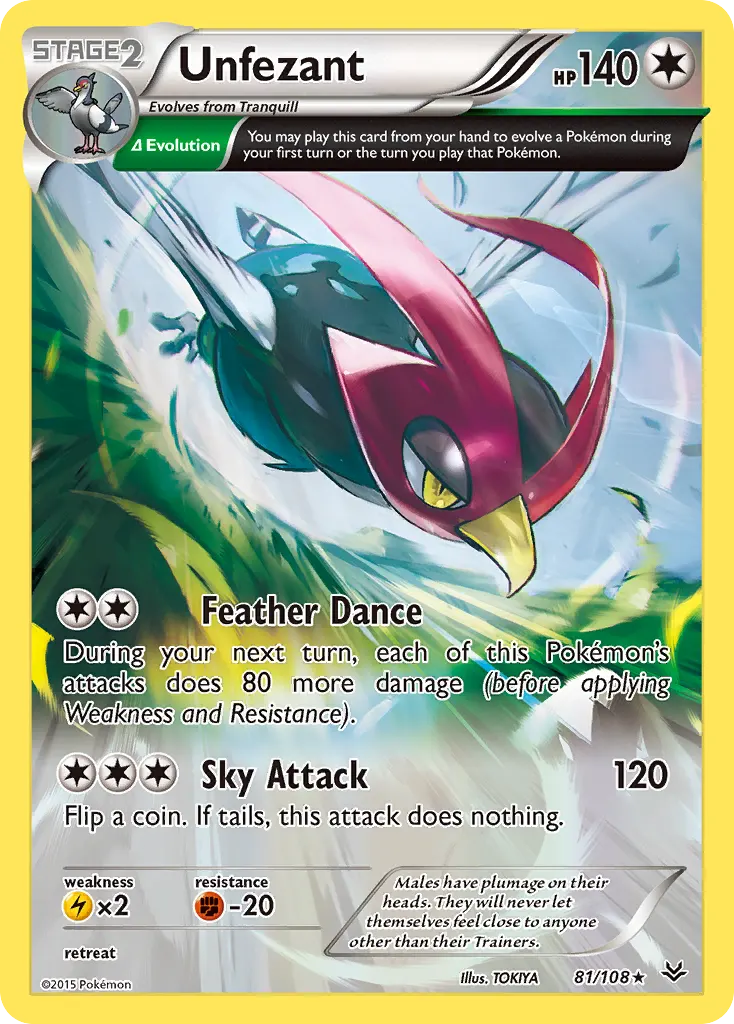 Unfezant — Roaring Skies 81 Pokémon card