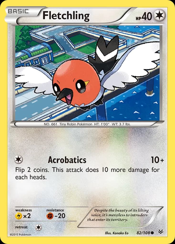 Fletchling — Roaring Skies 82 Pokémon card