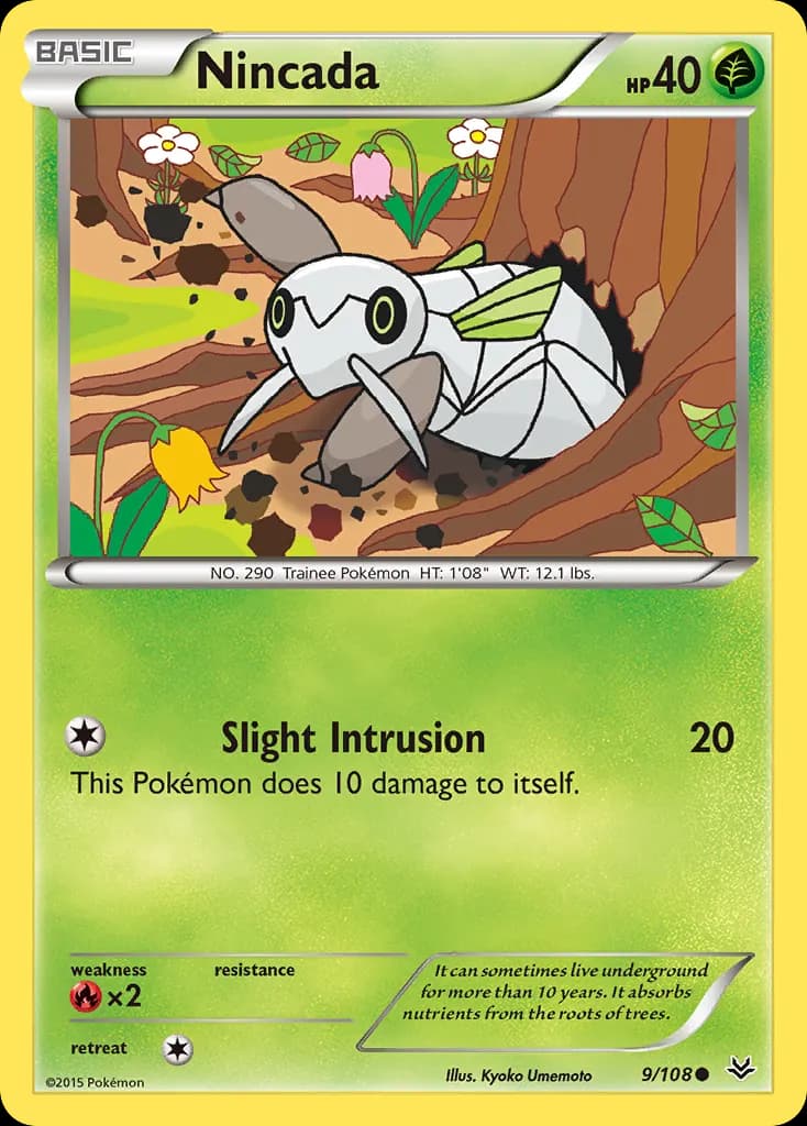 Nincada — Roaring Skies 9 Pokémon card