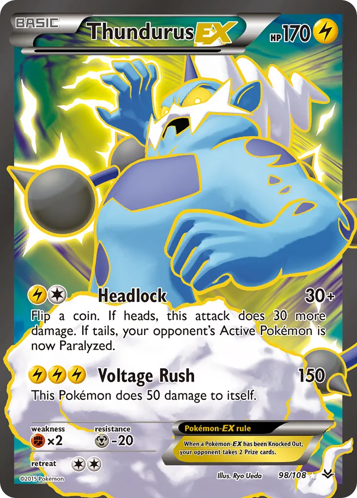 Thundurus-EX — Roaring Skies 98 Pokémon card