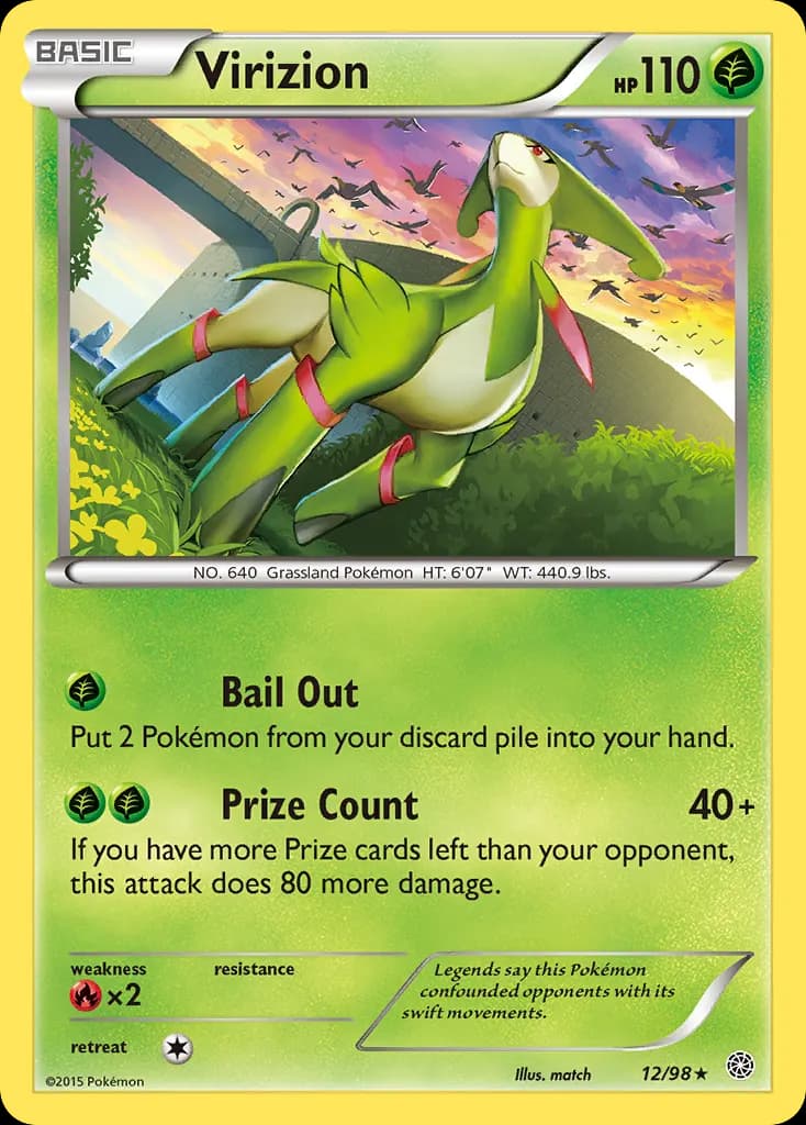 Virizion — Ancient Origins 12 Pokémon card